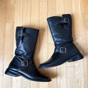 Seychelles black leather moto boots size 9